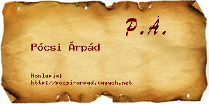 Pócsi Árpád névjegykártya