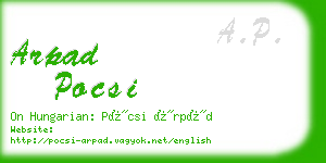 arpad pocsi business card